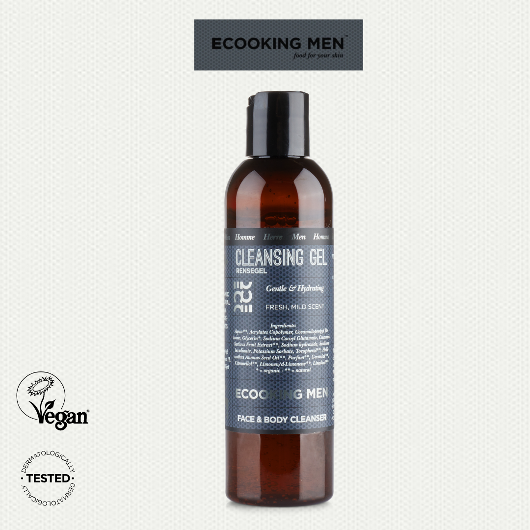 ECOOKING CLEANSING GEL FOR MEN with organic cucumber extract and fresh citrus aroma, 200ml