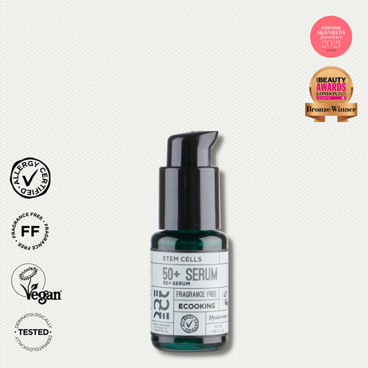 ECOOKING 50+ SERUM for moisturized and elastic skin, with plant stem cells, hypoallergenic 30ml